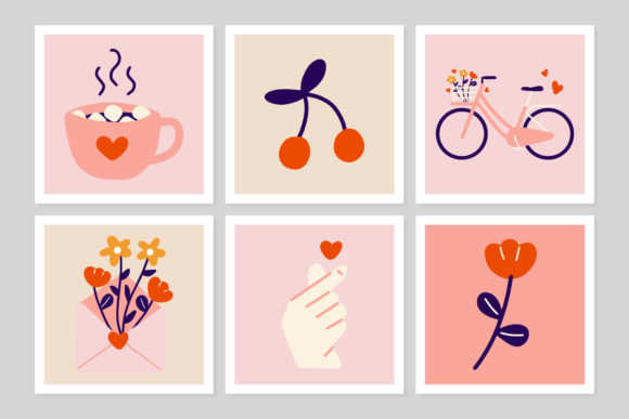 Download Set Valentine's Day Cute Greeting Cards - Cute Collection