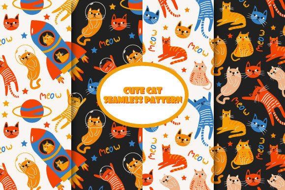 Download Cute Cat Seamless - Cute Collection