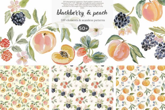 Download Watercolor Fruit Clipart Set &amp; Patterns - Fruit Collection