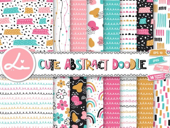 Download Cute Abstract Doodle Pattern Pack - Cute Collection