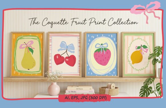 Download Coquette Aesthetic Cute Fruit Poster Set - Cute Collection