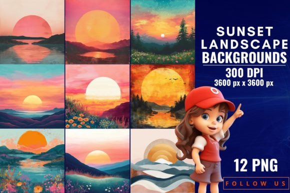 Download Sunset Landscape Backgrounds - Backgrounds Collection