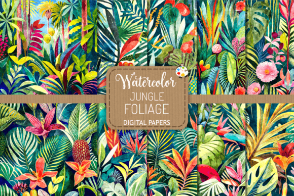 Download Jungle Foliage - Watercolor Backgrounds - Backgrounds Collection