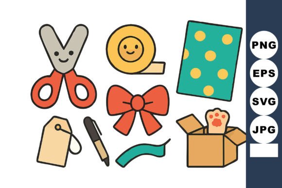 Download Cute Craft Supplies with Scissors Tape - Cute Collection