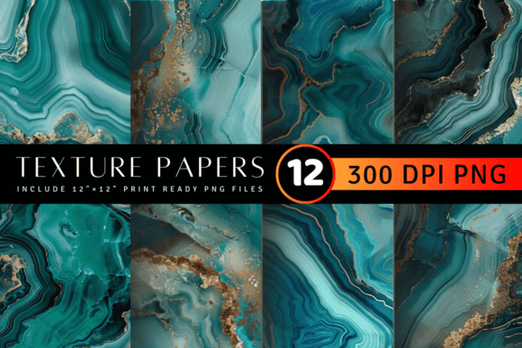 Download Luxury Teal Agate Texture Digital Paper - Teal Collection