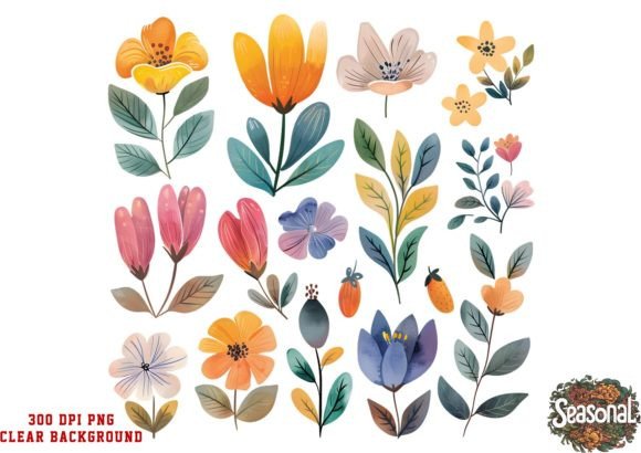 Download Cute Cartoon Autumn Flowers Clipart - Cute Collection