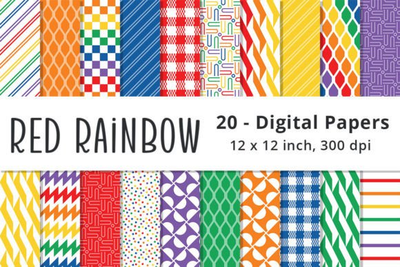 Download Red Rainbow Digital Paper Backgrounds - Backgrounds Collection