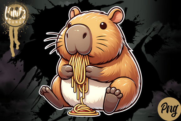 Download Cute Capybara Eating Pasta - Cute Collection