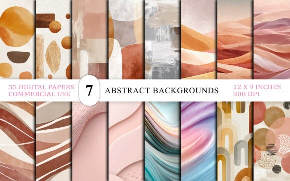 Download Earthy Boho Abstract Backgrounds Bundle - Backgrounds Collection