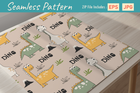 Download Cute Dino Seamless Kids Pattern - Cute Collection