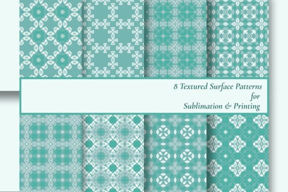 Download 8 Teal Geometric Seamless Patterns - Teal Collection