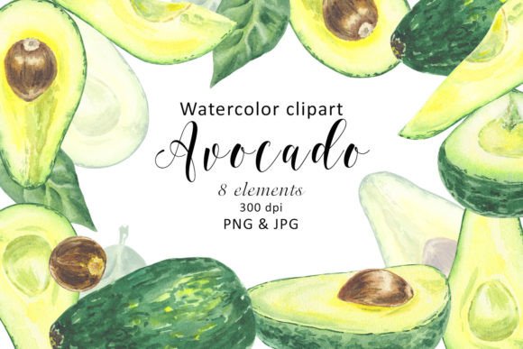 Download Watercolor Avocado Clipart Fruit Tropic - Fruit Collection