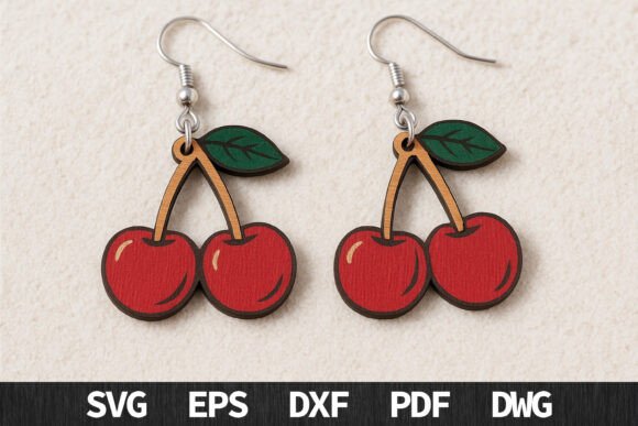 Download Cherry Fruit Earrings SVG - Fruit Collection