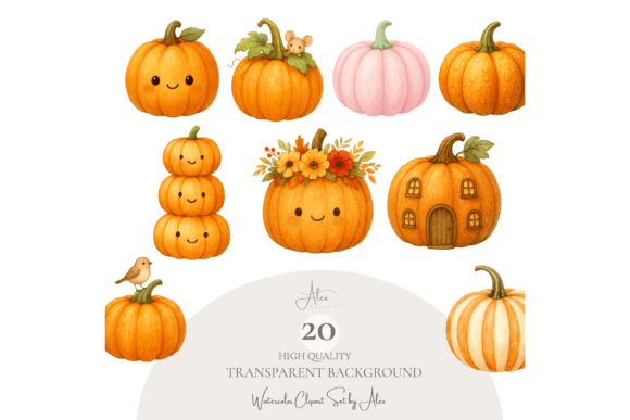 Download Cute Pumpkin Clipart Set - Cute Collection