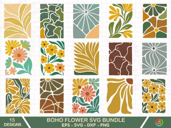 Download Boho Flower SVG Bundle - Boho flower Collection