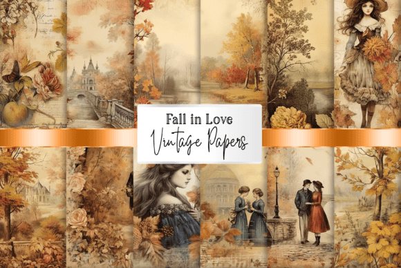 Download Vintage Fall Scrapbooking Papers - Scrapbooking Collection